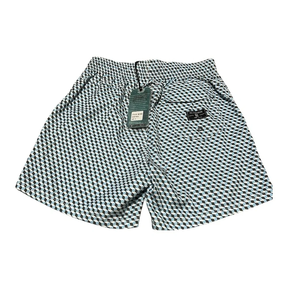 Island Haze Men’s Swim Trunks with Geometric Pattern